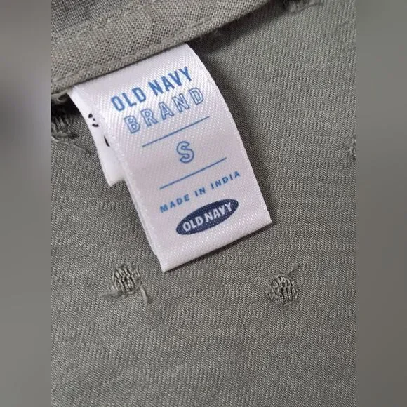 OLD NAVY VINTAGE 100% COTTON Y2K ARMY GREEN JACKET BLAZER W/EMBROIDERY sz S NEW - Picture 3 of 11